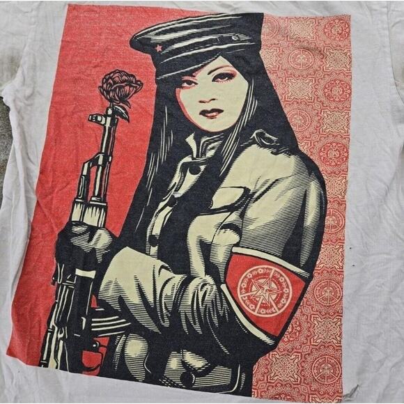 Y2k Obey Ak47 AR-15 Guns And Roses Art T Shirt Resistance Obey Propaganda - Picture 2 of 6